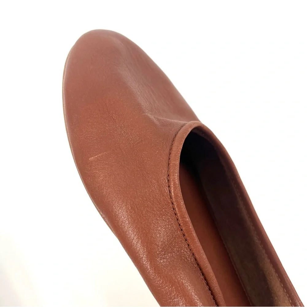 Jenni Kayne Charlotte Luxury Ballet Flat in Brown Soft Leather Size 41 - Picture 9 of 12